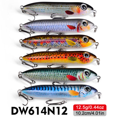 PROBEROS 5PC Top Water Pencil Lure Artificial Hard fishing Baits Wobbler Water Surface Fish Leurre 12g/10.2cm,26g/13.5cm 1PC