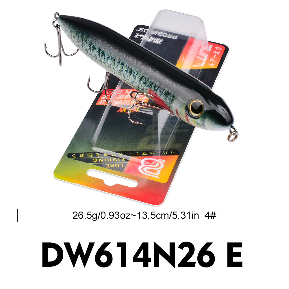 PROBEROS 5PC Top Water Pencil Lure Artificial Hard fishing Baits Wobbler Water Surface Fish Leurre 12g/10.2cm,26g/13.5cm 1PC
