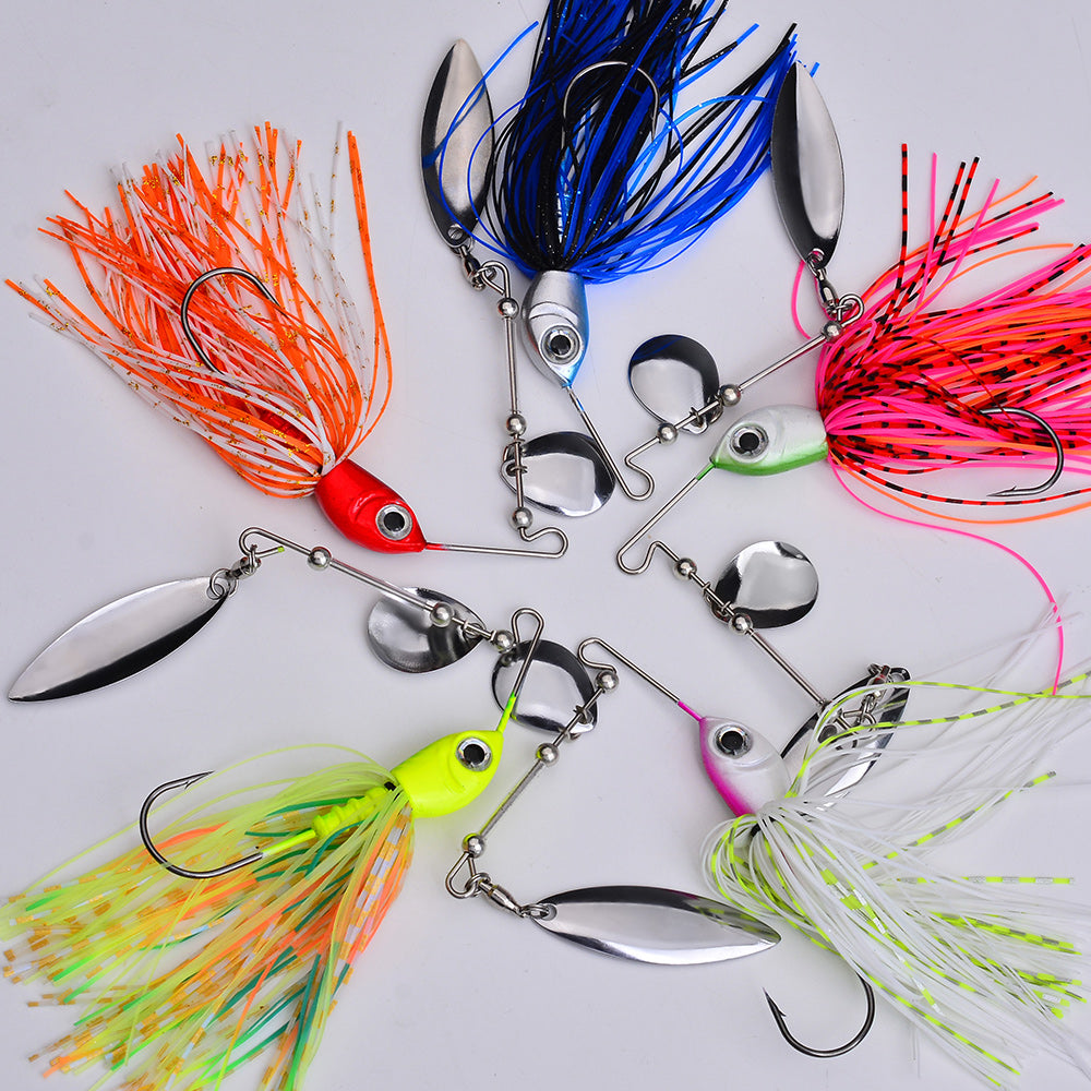 Spinnerbait Fishing Lure, Hard Metal Jig Spinner Baits Kits Swimbait for Bass Trout Pike Salmon  Freshwater Saltwater