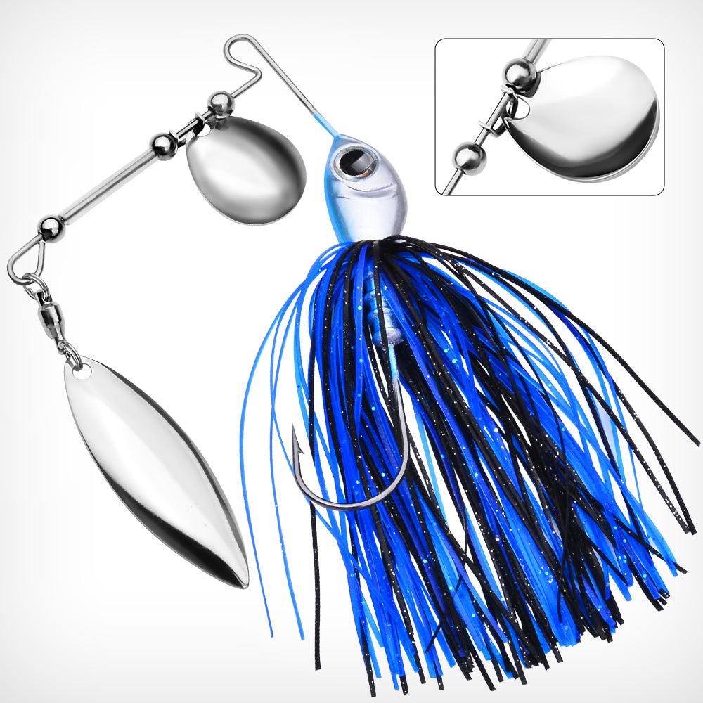 Spinnerbait Fishing Lure, Hard Metal Jig Spinner Baits Kits Swimbait for Bass Trout Pike Salmon  Freshwater Saltwater