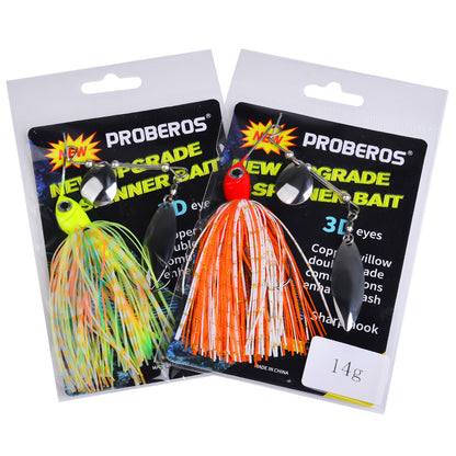 PROBEROS Spinnerbait Lure 5 Colors (A-E) Freshwater/Saltwater Fishing Bait 10g-14g&nbsp;