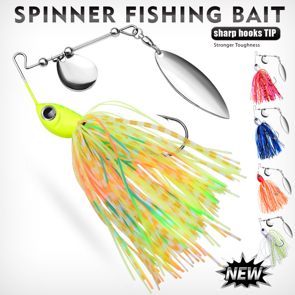 Spinnerbait Fishing Lure, Hard Metal Jig Spinner Baits Kits Swimbait for Bass Trout Pike Salmon  Freshwater Saltwater