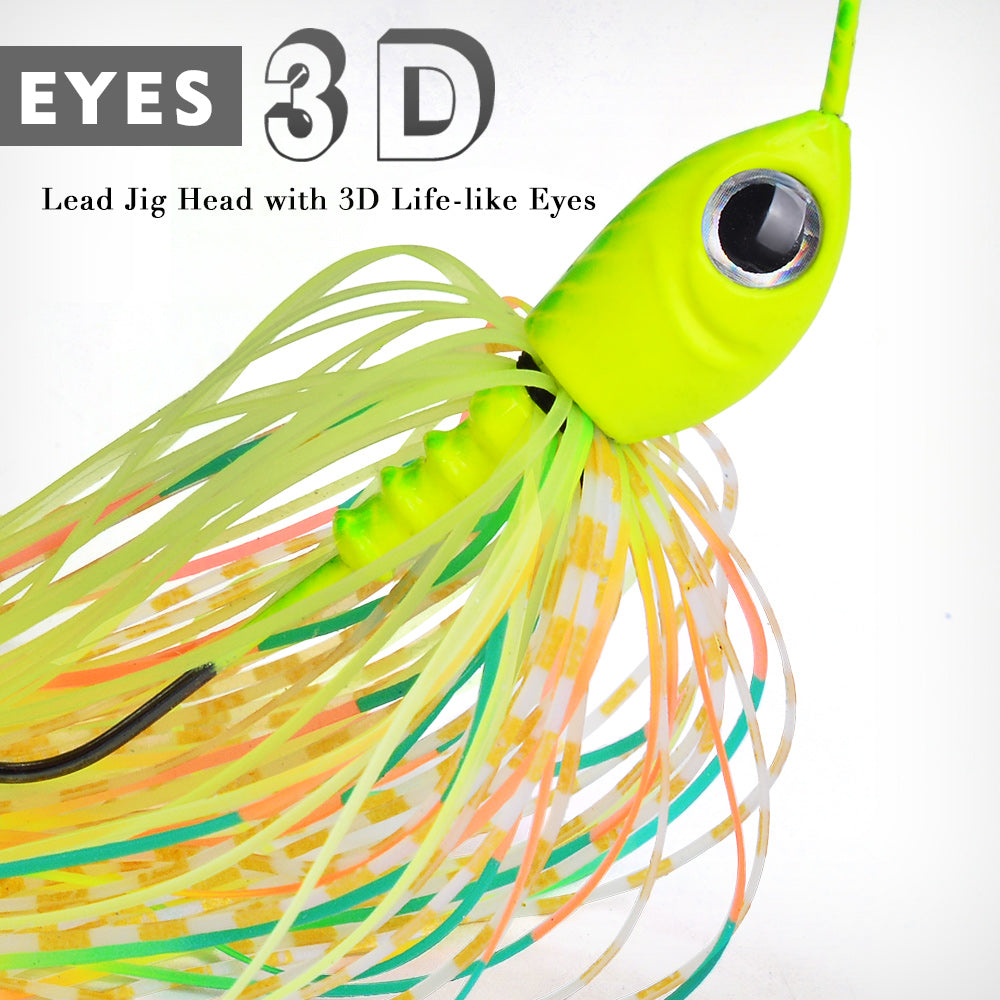 Spinnerbait Fishing Lure, Hard Metal Jig Spinner Baits Kits Swimbait for Bass Trout Pike Salmon  Freshwater Saltwater