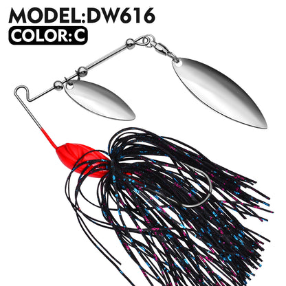 PROBEROS 5pcs 18g Spinnerbait Rubber Metal Jig Head with Silicone Skirt Spinning Blades Saltwater Japanese Lure Carp Fishing