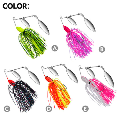 PROBEROS Spinnerbait Lure 5 Colors (A-E) Freshwater Fishing Bait 10g-14g (1PC Pack)