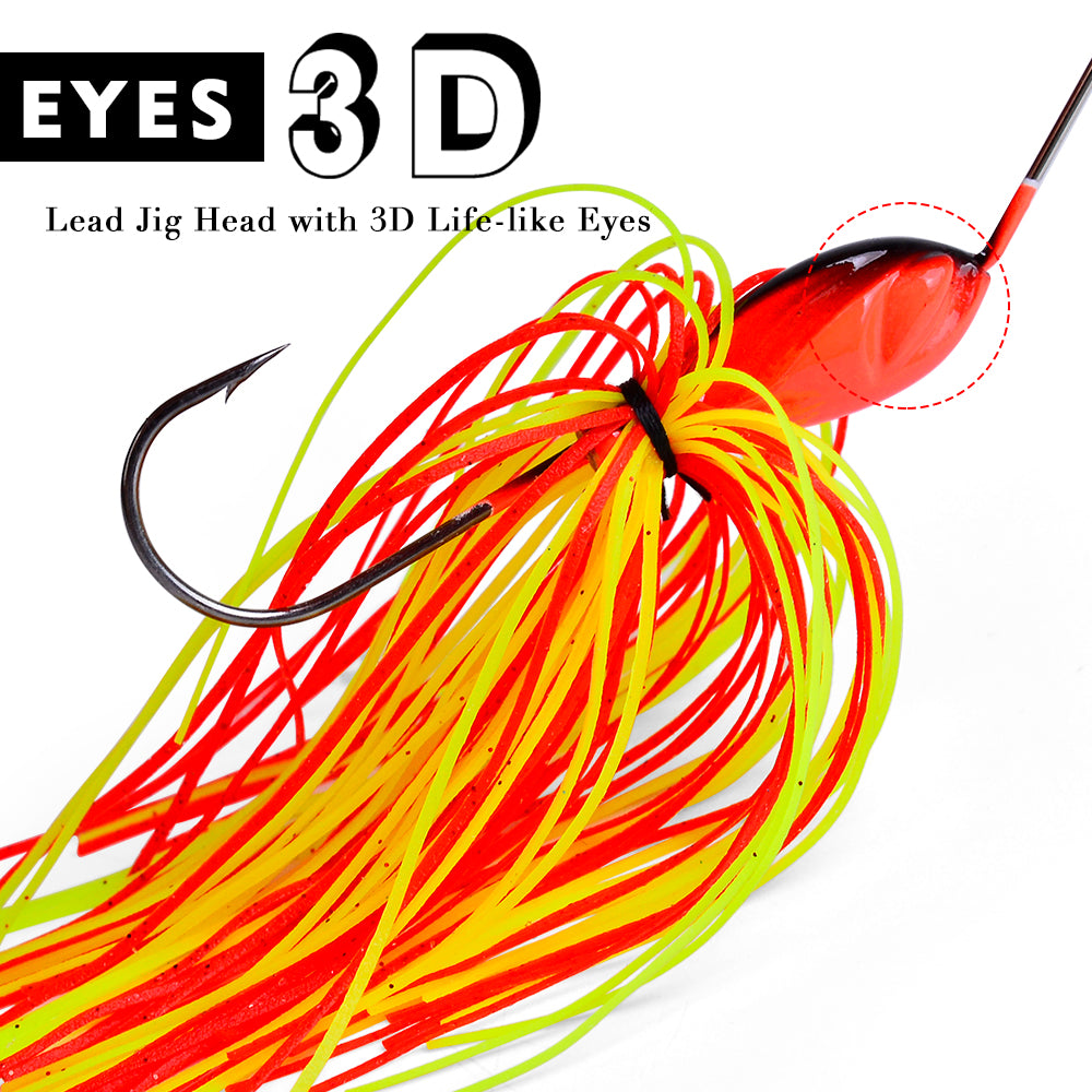 Spinnerbait Fishing Lure, Hard Metal Jig Spinner Baits Kits Swimbait for Bass Trout Pike Salmon  Freshwater Saltwater