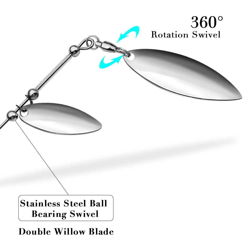 Spinnerbait Fishing Lure, Hard Metal Jig Spinner Baits Kits Swimbait for Bass Trout Pike Salmon  Freshwater Saltwater