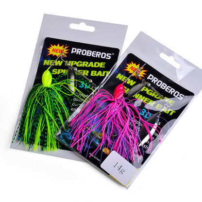 PROBEROS Spinnerbait Lure 5 Colors (A-E) Freshwater Fishing Bait 10g-14g (1PC Pack)