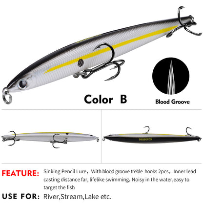 PROBEROS 5pcs Premium Minnow Fishing Lure Set - Realistic Crankbait Lures for Bass Fishing - Durable and Lightweight Tackle 25.4g/13.2cm