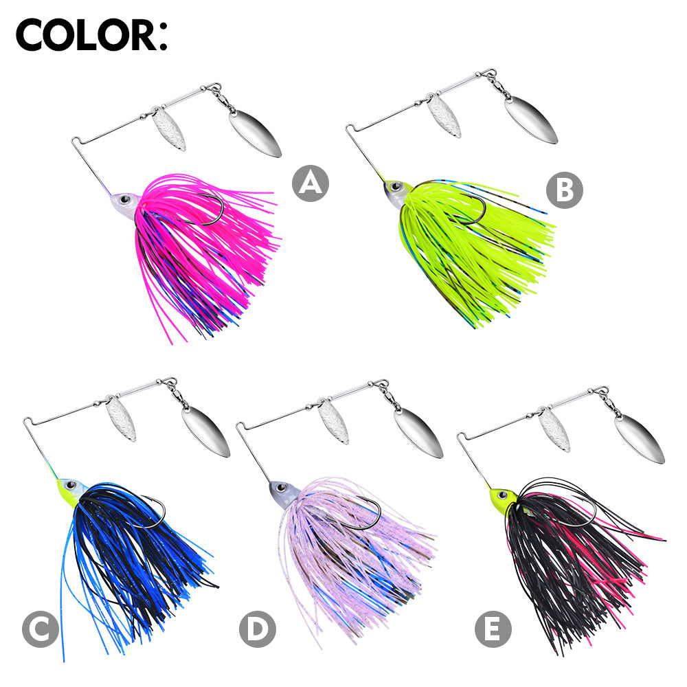 PROBEROS Spinnerbait Lure 5 Colors (A-E) Freshwater Fishing Bait 13.3g-16.5g (1PC Pack)