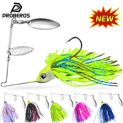 PROBEROS Spinnerbait Lure 5 Colors (A-E) Freshwater Fishing Bait 13.3g-16.5g (1PC Pack)