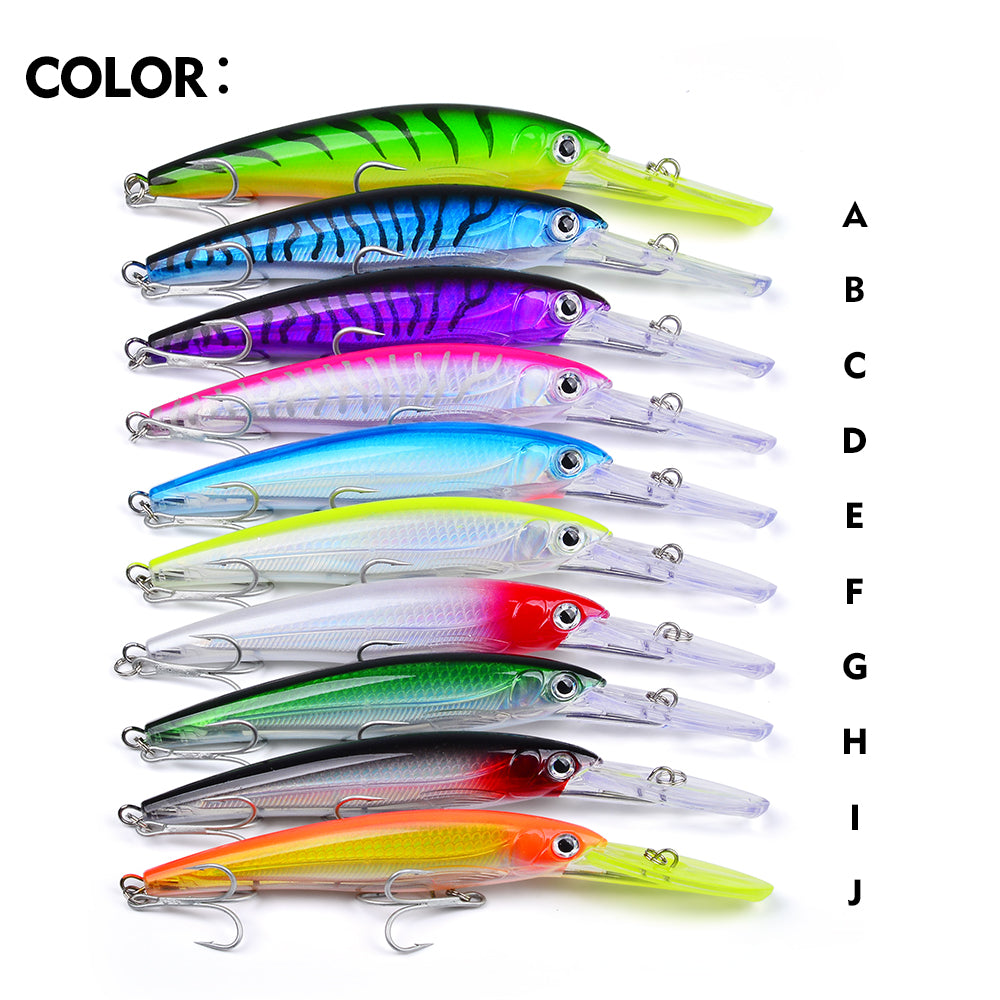 PROBEROS 10PC Deep Diver Minnow Sinking Fishing Lure Wobblers 130mm 24g Crystal 3D Hard Bait Megabass Cranbait Japanese Wobblers for Pike Bass