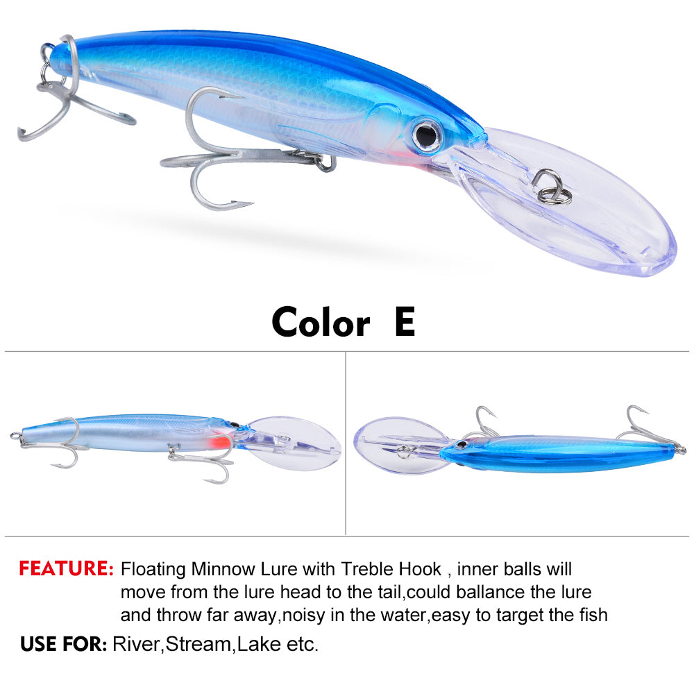 PROBEROS 10PC Deep Diver Minnow Sinking Fishing Lure Wobblers 130mm 24g Crystal 3D Hard Bait Megabass Cranbait Japanese Wobblers for Pike Bass