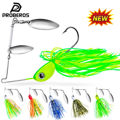 PROBEROS Spinnerbait Lure 5 Colors (A-E) Freshwater Fishing Bait 10g-14g (1PC Pack)