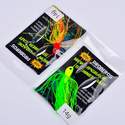 PROBEROS Spinnerbait Lure 5 Colors (A-E) Freshwater Fishing Bait 10g-14g (1PC Pack)