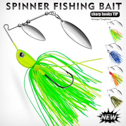 PROBEROS Spinnerbait Lure 5 Colors (A-E) Freshwater Fishing Bait 10g-14g (1PC Pack)