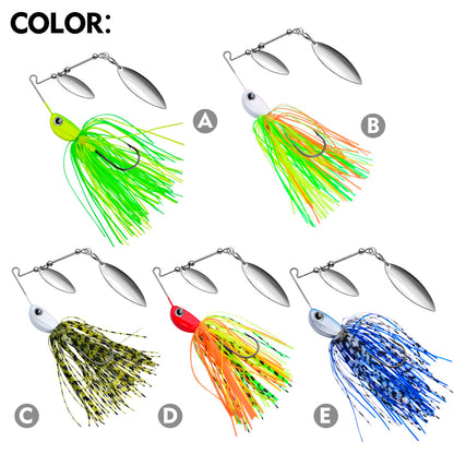 PROBEROS Spinnerbait Lure 5 Colors (A-E) Freshwater Fishing Bait 10g-14g (1PC Pack)
