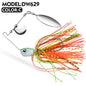 PROBEROS 5PC New ELITELURE Rubber Skirt Jig 10/14gSpinner Bait Spinning Lure Metal Spoon Wobbler With Barbed Hook For Bass Trout Pike Fishing