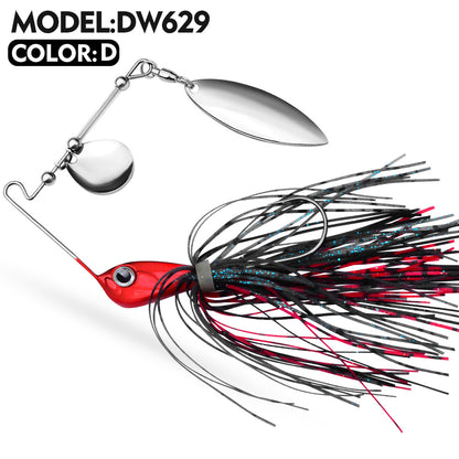 PROBEROS 5PC New ELITELURE Rubber Skirt Jig 10/14gSpinner Bait Spinning Lure Metal Spoon Wobbler With Barbed Hook For Bass Trout Pike Fishing