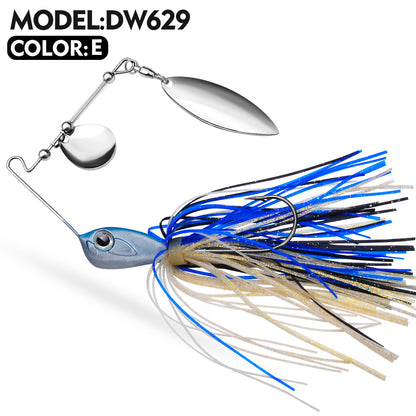 PROBEROS 5PC New ELITELURE Rubber Skirt Jig 10/14gSpinner Bait Spinning Lure Metal Spoon Wobbler With Barbed Hook For Bass Trout Pike Fishing