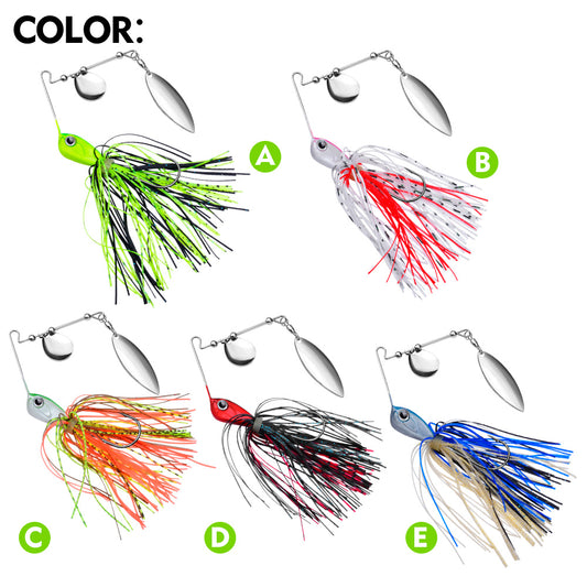 5PC PROBEROS Spinnerbait Fishing Lure, Hard Metal Jig Spinner Baits Kits Swimbait for Bass Trout Pike Salmon Walleye Freshwater Saltwater 10g 14g