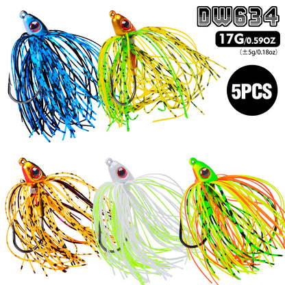 PROBEROS DW634 Spinnerbait Lure Weedless Silicone Skirt Jig Head Freshwater Fishing Bait 7g-17g