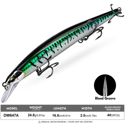 PROBEROS DW647 Minnow Lure 6 Colors Fishing Bait 24.8g