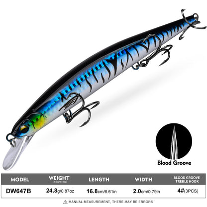 PROBEROS DW647 Minnow Lure 6 Colors Fishing Bait 24.8g