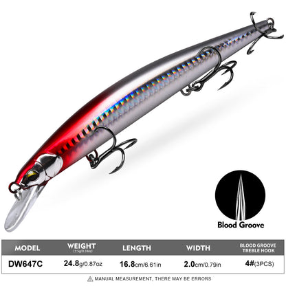 PROBEROS DW647 Minnow Lure 6 Colors Fishing Bait 24.8g