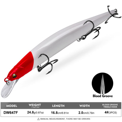 PROBEROS DW647 Minnow Lure 6 Colors Fishing Bait 24.8g