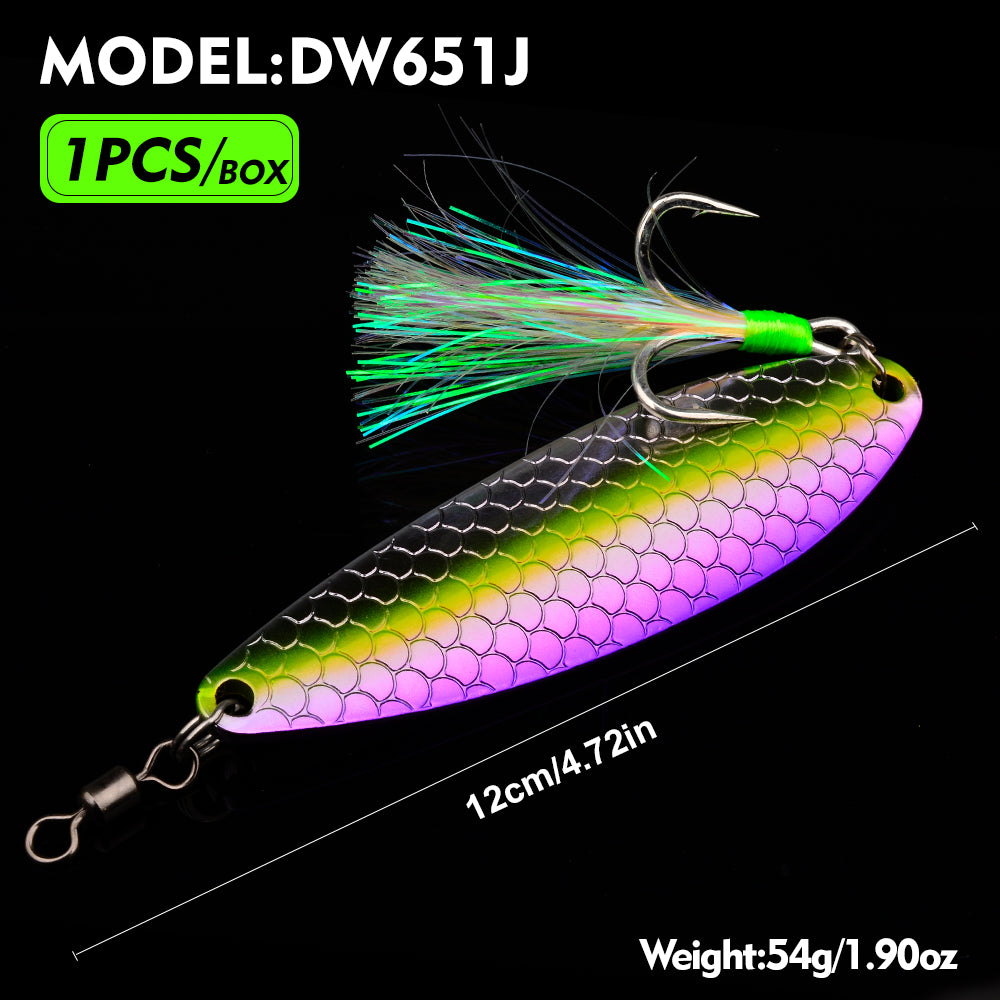 PROBEROS Spoon Lure 10 Colors (A-J) Saltwater Fishing Bait 54g (1PC Pack)