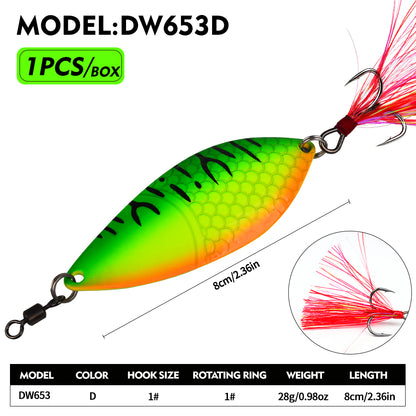 Proberos DW653 Spoon Lure Metal Bait for Bass Trout 28g