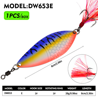 Proberos DW653 Spoon Lure Metal Bait for Bass Trout 28g