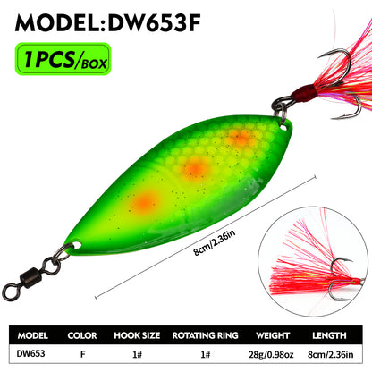 Proberos DW653 Spoon Lure Metal Bait for Bass Trout 28g