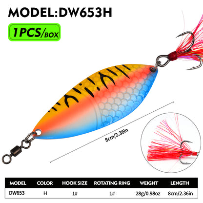 Proberos DW653 Spoon Lure Metal Bait for Bass Trout 28g
