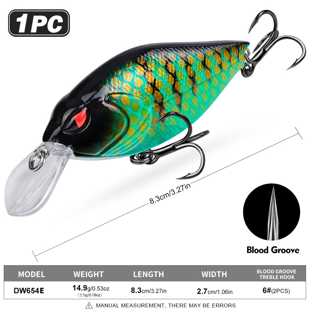 PROBEROS Crankbait Lure 6 Colors (A-F) Fishing Bait 14.9g (1PC Pack)