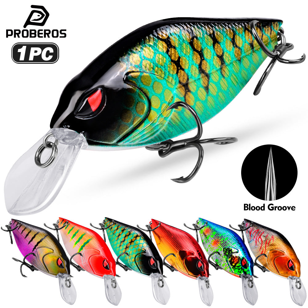 PROBEROS Crankbait Lure 6 Colors (A-F) Fishing Bait 14.9g (1PC Pack)