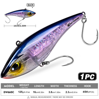 PROBEROS DW660 Vibration Hard Lure Saltwater Offshore Fishing Bait 39g/125g