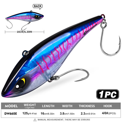 PROBEROS DW660 Vibration Hard Lure Saltwater Offshore Fishing Bait 39g/125g