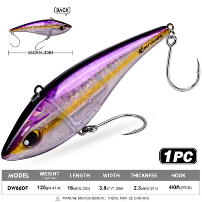 PROBEROS DW660 Vibration Hard Lure Saltwater Offshore Fishing Bait 39g/125g