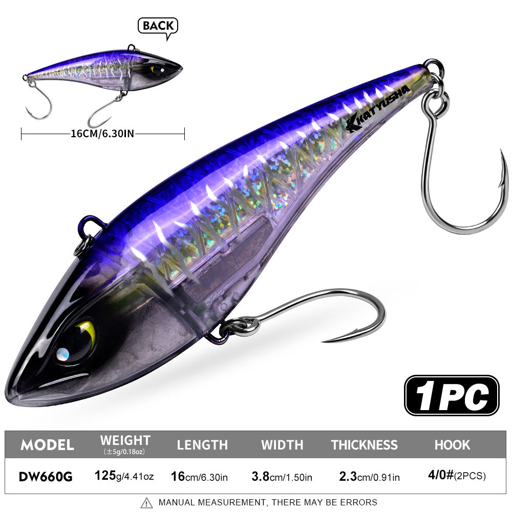 KATUYSHA DW660 & DW661 Vibration Hard Lure 8 Colors (A-H) Saltwater Offshore Fishing Bait 39g/125g (1PC Pack)