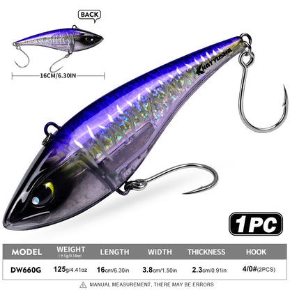 PROBEROS DW660 Vibration Hard Lure Saltwater Offshore Fishing Bait 39g/125g
