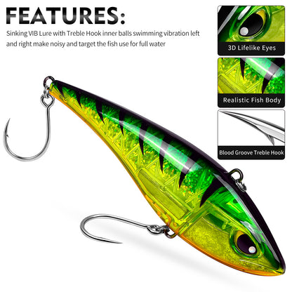 PROBEROS DW660 Vibration Hard Lure Saltwater Offshore Fishing Bait 39g/125g