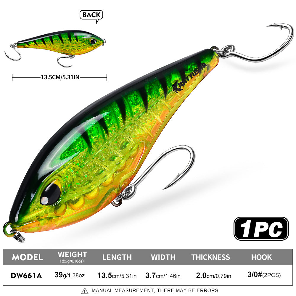 KATUYSHA DW660 & DW661 Vibration Hard Lure 8 Colors (A-H) Saltwater Offshore Fishing Bait 39g/125g (1PC Pack)
