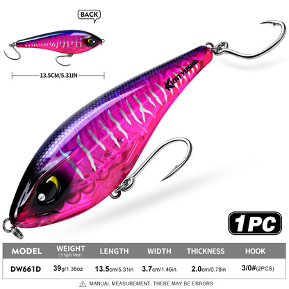 PROBEROS DW660 Vibration Hard Lure Saltwater Offshore Fishing Bait 39g/125g