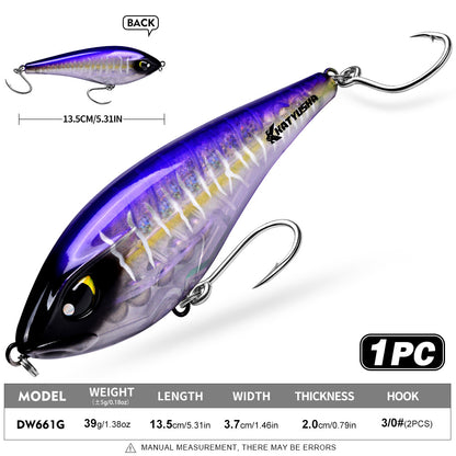 PROBEROS DW660 Vibration Hard Lure Saltwater Offshore Fishing Bait 39g/125g