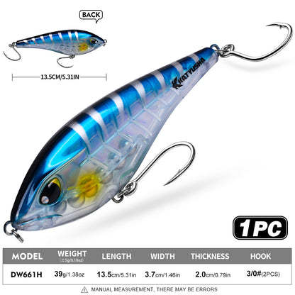 PROBEROS DW660 Vibration Hard Lure Saltwater Offshore Fishing Bait 39g/125g
