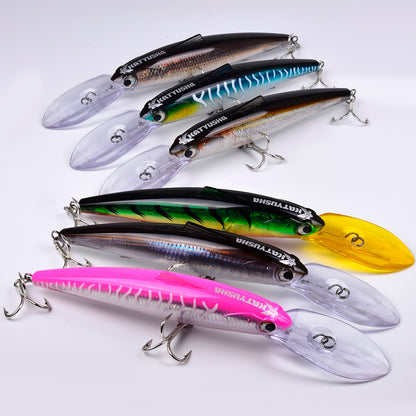 PROBEROS DW663 Deep Diving Minnow Hard Lure, 2 Sizes 8 Colors Offshore Trolling Saltwater Big Game Lures