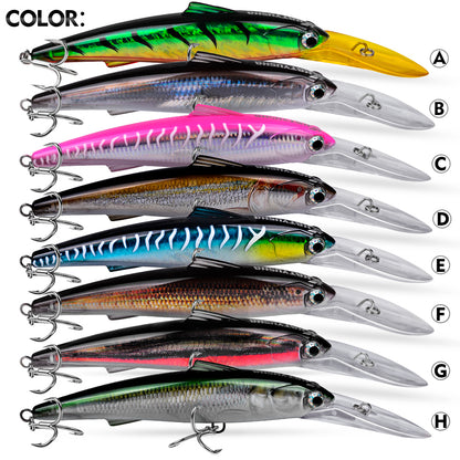 PROBEROS DW663 Deep Diving Minnow Hard Lure, 2 Sizes 8 Colors Offshore Trolling Saltwater Big Game Lures