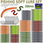Proberos 110Pcs Soft Worm Fishing Lures Kit – Multi - Color Bass/Trout Baits with Hooks